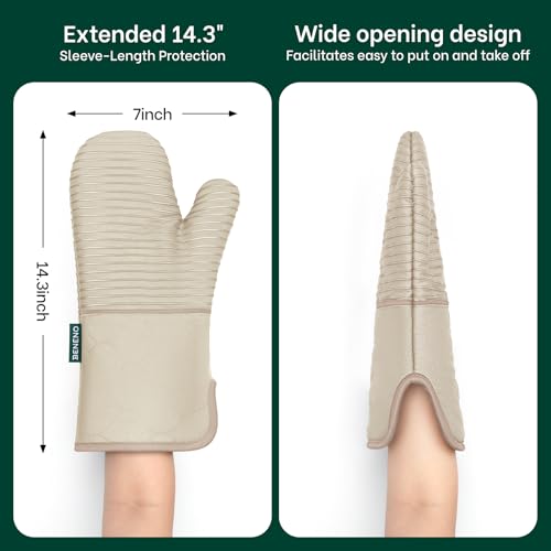 Heat Resistant 500°F Kitchen Oven Mitts 2 (2 Count)