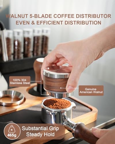 53.3mm Espresso Distribution Tool Walnut Coffee Distributor Fits Breville
