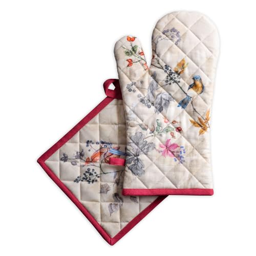 100% Cotton Oven Mitt & Pot Holder Set