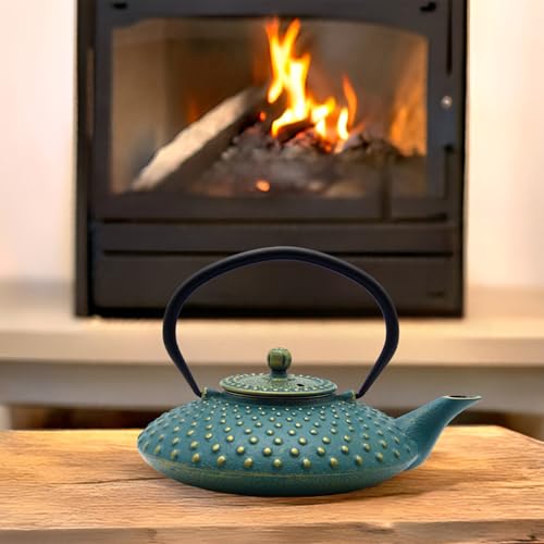 27.1oz Small Cast Iron Teapot with Infuser for Loose Tea