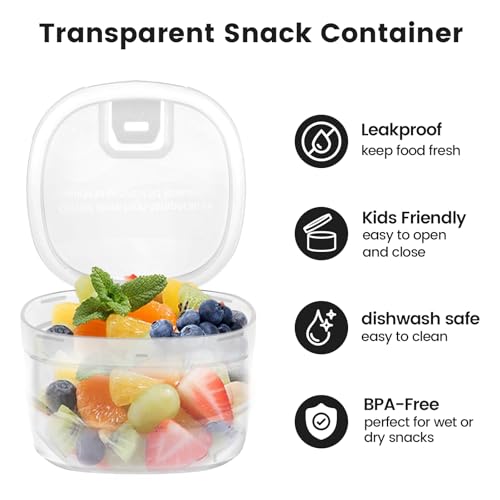 2-in-1 Thermos for Hot Food with Snack Box Container - 20oz Stainless Steel Insulated Food Container with Handle and Spoon, Leak Proof Bento Box Kids Adult for School Lunch Office