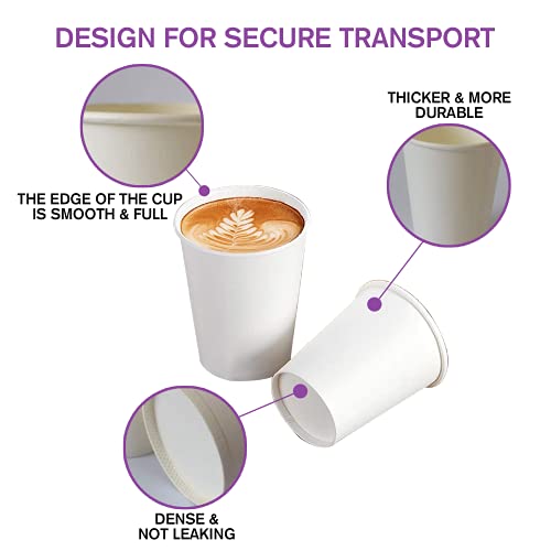 White Disposable Paper Coffee Cups (100 Count)
