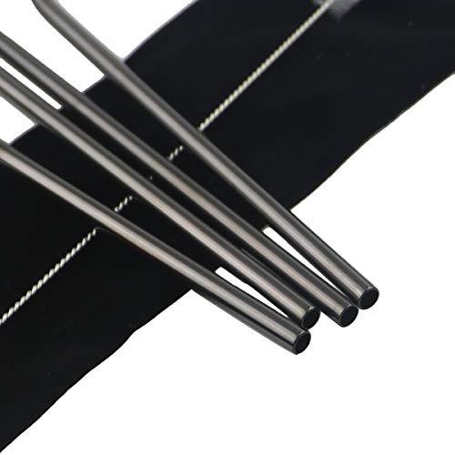 Metal Straws Stainless Steel Straws 8.5" Drinking Straws Reusable 4 Set