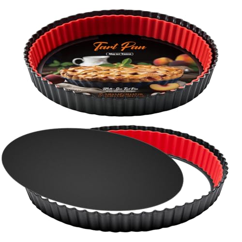 Tart Pan 9 Inch 10 Inch Removable Bottom (2 Count)