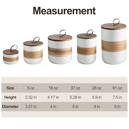 Coffee Container with Airtight Lid Ceramic Kitchen Food Storage Jar