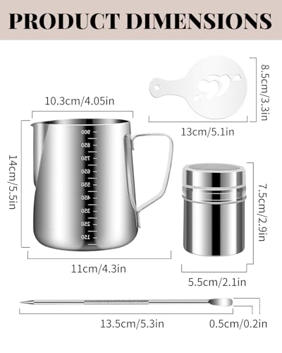 Milk Frothing Pitcher 900ml Stainless Steel Milk Frother Cup (19 Count)