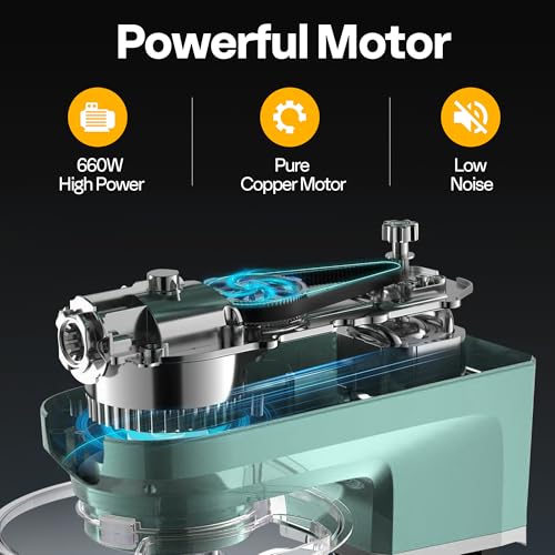 6-in-1 Stand Mixer, 8.5-Quart Tilt-Head Mixer, 10 Speeds, Blue
