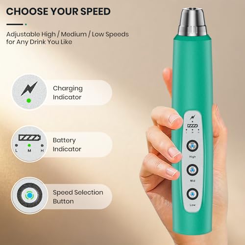 Milk Frother Handheld Rechargeable with Stand