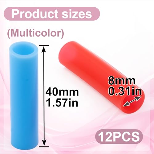 12pcs Food Grade Silicone Metal Straw Tips (12 Count)