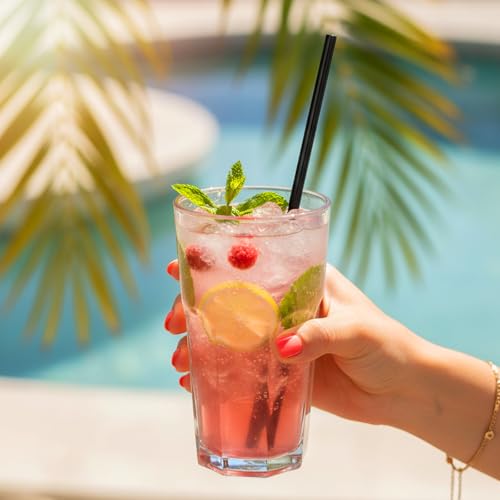 8.3" Disposable Plastic Drinking Straws (300 Count)