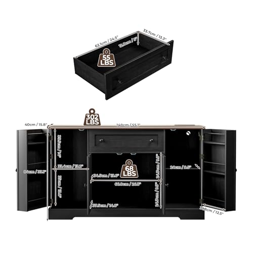 55.1" Buffet Cabinet with Storage