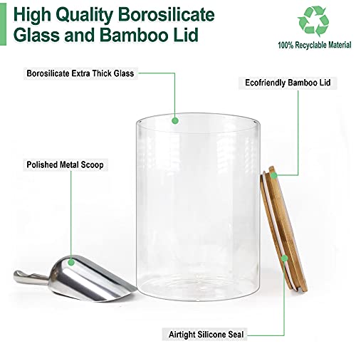 Glass Jars with Airtight Lids (2 Count)