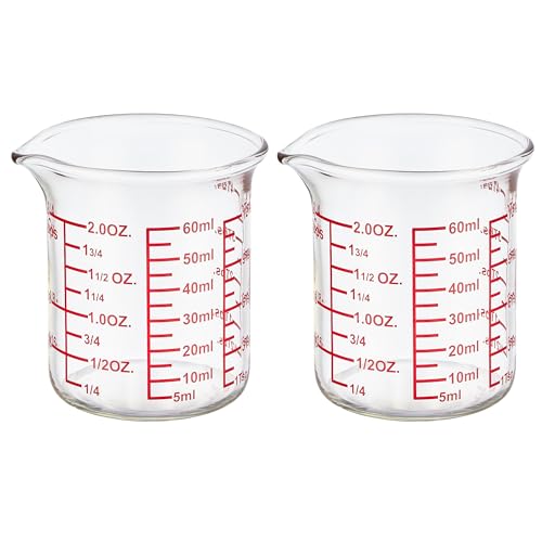 2 oz Glass Measuring Cups with V (2 Count)