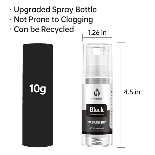 Black Edible Glitter Spray