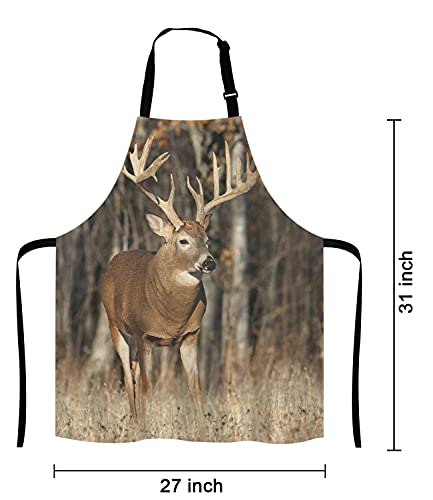 Deer Grass Hunting Bib Apron with Adjustable Neck for Men Women