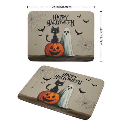 Happy Halloween Black Cat Ghost Dish Drying Mat for Kitchen Counter