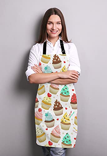Yummy Colored Cupcakes Adjustable Bib Apron