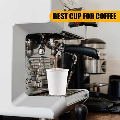 White Disposable Paper Coffee Cups with Lids (50 Count)