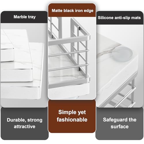 Marble Guest Towel Holder Tray for Bathroom