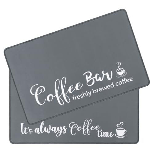 Coffee Mat 2 Pack 12x19 Inch Absorbent Non