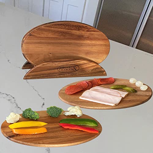 Woodard & Charles 6 Acacia Wood Serving Boards w (10 Count)