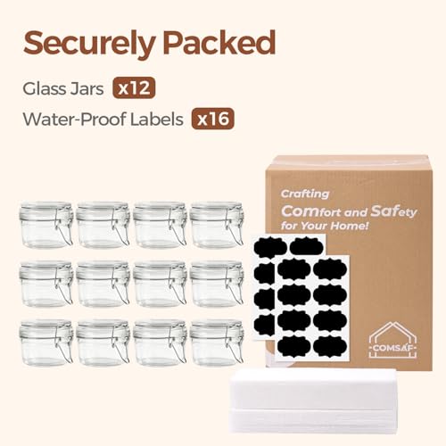 Small Glass Spice Jars with Airtight Lids 4 oz 12 Pack Mason Pantry (12 Count)