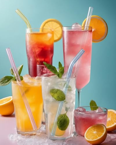 36 Pack Reusable Glass Straws