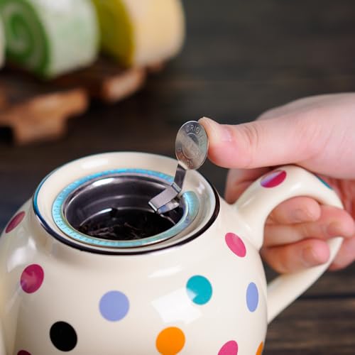 Farmhouse 4 Cup Ceramic Teapot with Removable Infuser and Lid