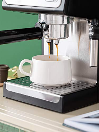 Porcelain Stackable Cappuccino Cups with Saucers (4 Count)
