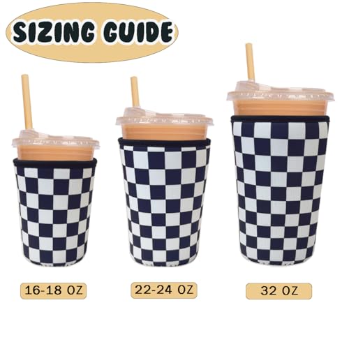 Reusable Insulated Neoprene Iced Coffee Cup Sleeve (3 Count)