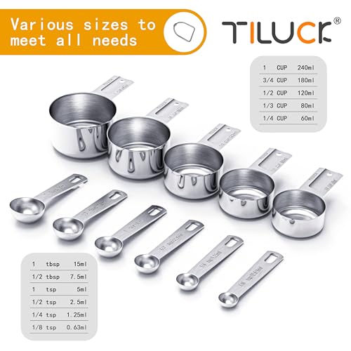 Stainless Steel Measuring Cups & Spoons Set