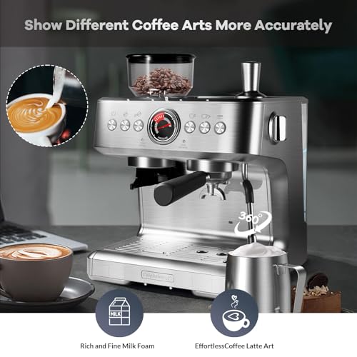 Espresso Machine with Grinder & Milk Frother