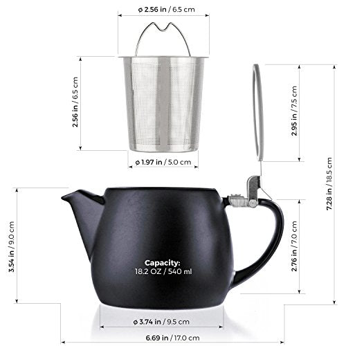 Pluto Porcelain Small Teapot Black