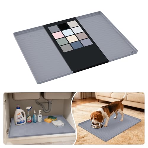 Waterproof Silicone Under Sink Mat 25'' x 19'' Shelf Liner for Kitchen and Bathroom