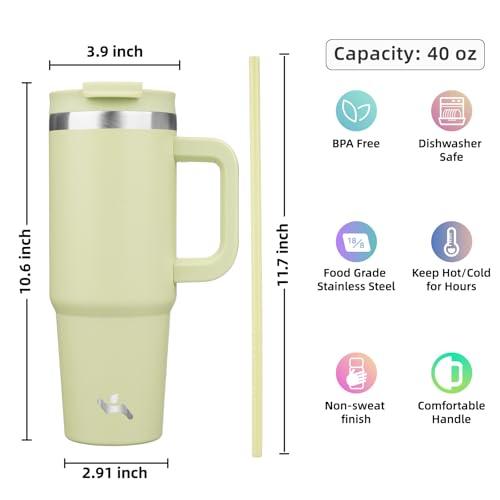 40 oz Insulated Tumbler Water Bottle with Handle
