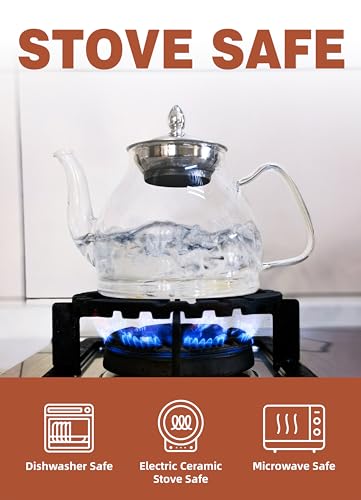 Glass Teapot Including 6 Blooming Flower Tea Balls