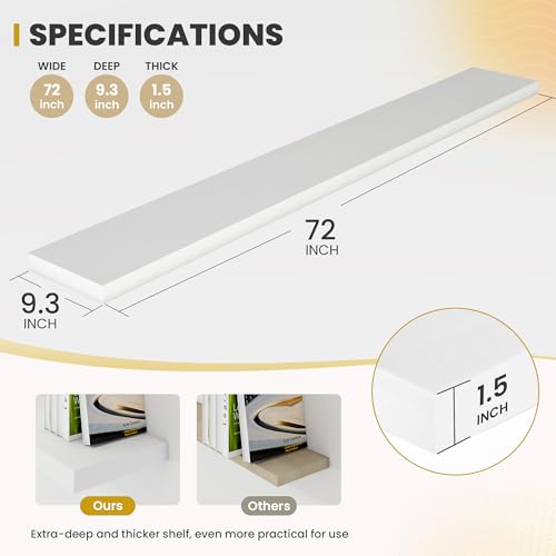 72 Inch Floating Shelves