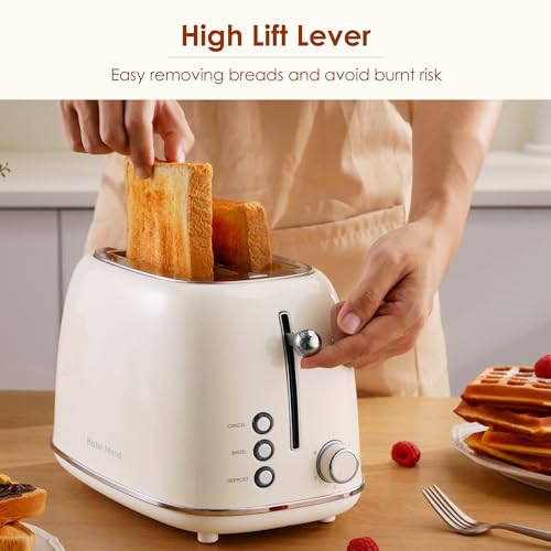 2 Slice Toaster Retro Stainless Steel with Bagel