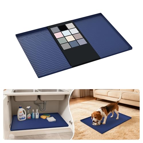 Waterproof Silicone Under Sink Mat 28'' x 22'' Shelf Liner for Kitchen and Bathroom