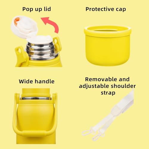 Stainless Steel Insulated Bottle with Handle & Strap