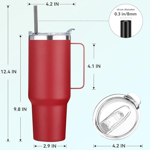 40 oz Stainless Steel Tumbler with Handle (8 Count)