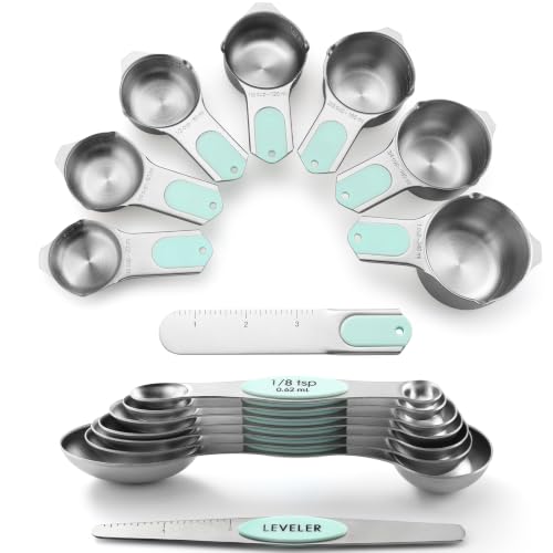 Magnetic Measuring Cups & Spoons Set of 15 with Levelers