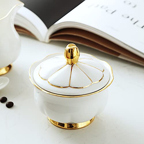 Utility 19 Pieces Tea Sets for Adults with Teapot Afternoon Tea Set Bone China Coffee Cup and Saucer Sugar Bowl and Milk Jug Gift for Wedding Teapots