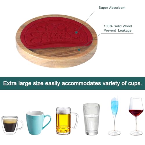 5 Pack Wood Coasters for Drinks