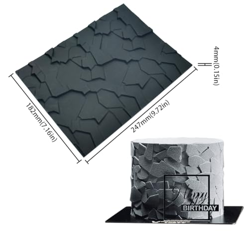 Fondant Silicone Mold for Cake Decoration Cake Border Stone Patter Impression Mat Fondant Embossing Stencil for DIY Cookies