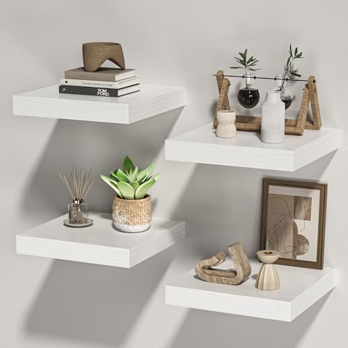 Square Floating Shelves for Wall (4 Count)