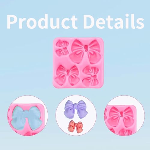 4Pcs Silicone Bow Molds for Cakes (4 Count)