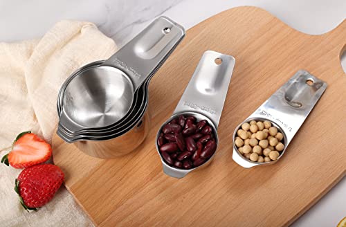 8 Pcs Stainless Steel Measuring Cups Set