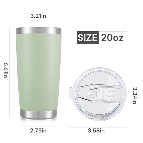 20 oz Tumbler with Lid Stainless Steel Insulated Tumblers Bulk Cups Mug (4 Count)