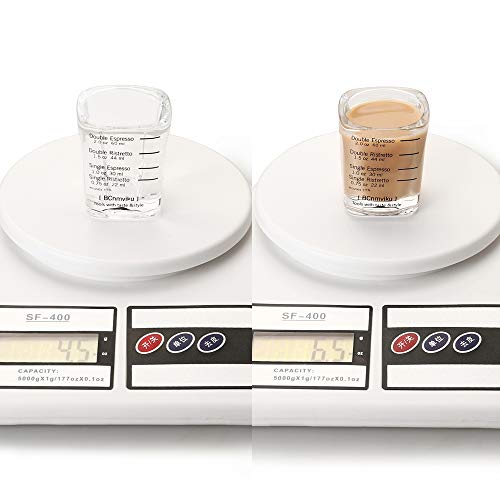 Espresso Shot Glass Liquid Heavy Sturdy Glass Shot Glasses Measuring cup Wine Glass 6 Pack 2oz (6 Count)